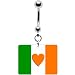 Heart Ireland Flag Belly Ring