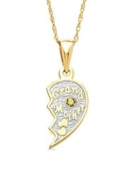 Grandmother Half Pendant in Sterling Silver with November Citrine Birthstone (Granddaughter Half sold seperately)