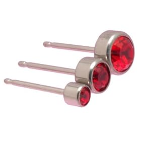 Reg- Ruby Natural Titanium Earrings 4mm