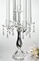 5 LIGHT CRYSTAL CANDELABRA W SILVER SWIRL STEM - candelabra