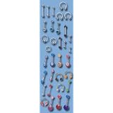 Lot 10 Pieces Body Jewelry (Belly Button Navel Ring Tongue Labret Eyebrow Chin)