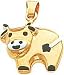 14K Gold Enameled Cow Charm