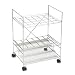 Map Racks | Document Racks - Safco 3089 Mobile Chrome Wire Roll File, for 24 3-1/2x3-1/8 Tubes, 22-1/2wx14-5/8dx32-1/4h