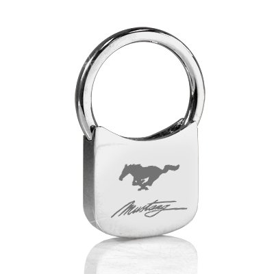 Ford Mustang Script Chrome Plated Metal Key Chain