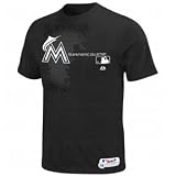 MLB Mens Miami Marlins  AC Change Up Sweatshirt (BLACK, Large)