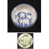 Bowl 4 inches, Gourmet Green Fish Pattern