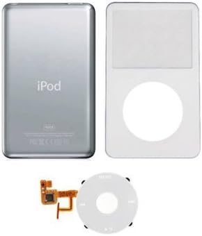 SeattleTech iPod Classic 5th 60gb Back Cover Thick+ White iPod Click Wheel with Flex + Front Cover Panel Faceplate White