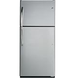 GE GTH18ISXSS 18.0 cu. ft. Top-Freezer Refrigerator with 3 Glass Shelves, Gallon Door Storage, Upfront Temperature Controls, Energy Star and ADA Compliant