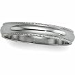 10K White Gold Light Milgrain Band - 3mm