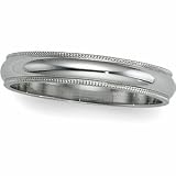 10K White Gold Light Milgrain Band - 3mm