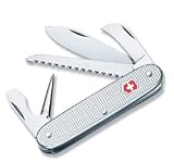 Victorinox Swiss Army Pioneer Harvester Pocket Knife (Silver Alox Ribbed)