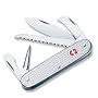 Victorinox Swiss Army Pioneer Harvester Pocket Knife (Silver Alox Ribbed)