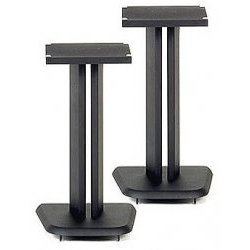 Wood Speaker Stands (Black) (17.5"H x 11"W x 10"D)