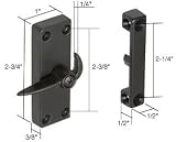 CRL Black Sliding screen Latch and Strike 2-1/4 Screw Holes