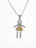 Sterling Silver Girl November Birthstone Necklace with Rolo Chain