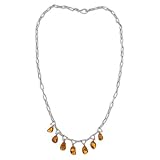 Amber necklace, 'Voices' 1" W 25" L