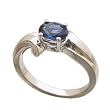 14Kt White Gold Oval Shaped Blue Sapphire Fancy Ring