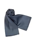 Forzieri Solid Silk Scarf Navy Blue