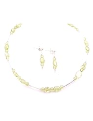 Hanfords of London Handmade Peridot & Silver Necklace & Earrings Set. Handcrafted in the UK. Birthstone for Libra & August.