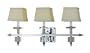 Candice Olson Cluny 3 Candle Base Sconce, Chrome with Strong Crystal Accents and Cream Poly/Silk Shade