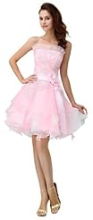 Strapless Organza Beaded Prom Dress/Mini Dress 