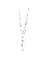Genuine .925 Sterling Silver Fresh Water Cultured Pearl/Crystal/Dc Bead W/2In Ext Necklace 8.3 Grams.100% Satisfaction Guaranteed.