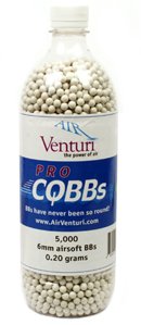 Air Venturi Pro CQBBs 6mm airsoft BBs, 0.20g, 5000 rds, white