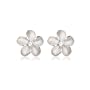 Olive N Figs Sterling Silver Floral Stud Earring with CZ center - 10mm