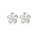Olive N Figs Sterling Silver Floral Stud Earring with CZ center - 10mm