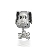 Bling Jewelry 925 Sterling Silver Dog & Bone Animal Dangle Bead Pandora Biagi Troll Chamilia Charm Compatible
