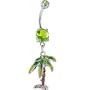 Peridot Green Gem Palm Tree Dangle Belly Ring