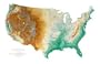 United States Topographic Wall Map by Raven Maps, Laminated Print