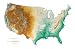 United States Topographic Wall Map by Raven Maps, Laminated Print