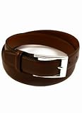 Famous NY Designer Brown Pebble Grain Belt with Silver Buckle