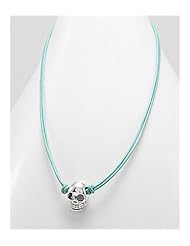 Light Blue Skull Necklaces In 92.5 Sterling Silver