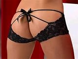 Open Back, Black Soft Lace Knickers With Bow UK size 10 to 12 inclusive