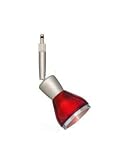 Alfa Lighting SP328M-BLK-RED Gemini Quick Jack Directional Low Voltage MR16 Lampholder - Black with Mini Dome G28M Red Glass