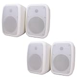 2 New Pairs Indoor or Outdoor Weatherproof HD Mountable White Speakers with 6.5 Woofers 2TS6ODB