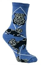 Pug Black Cotton Puppy Breed Dog Animal Socks 9-11