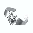 Lucky Seven Horseshoe Pewter Cuff Bracelet