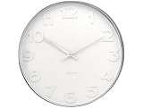 Karlsson KA4381 Wanduhr Mr. White Numbers Stahl poliert