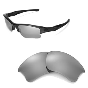 Walleva Replacement Lenses for Oakley Flak Jacket XLJ Sunglasses - Multiple Options Available (Titanium Mirror Coated - Polarized)