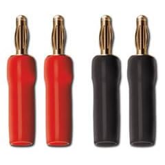Acoustic Research AP307 Speaker Banana Ends, set screw type, 2 pr./pkg Red/Black