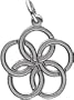 Rembrandt Charms Five Golden Rings Charm, 14K White Gold