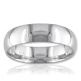 White Gold Comfort Fit Polished Band 10k 6mm Size 10