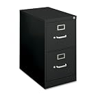 Basyx 2-Drawer Vertical File Cabinet, Letter, 15 by 22 by 26-1/16-Inch, Black