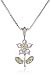 Amazon Collection Sterling Silver Gemstone Flower Pendant Necklace