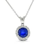 Bling Jewelry Eternal Hope Sterling Silver Blue Sapphire Circle Pendant