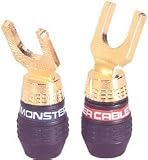 Monster Cable QL GAS-H QuickLock Gold Angled Spade Connectors (2 Pair)