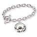 Sterling Silver Claddagh 7.5-inch Toggle Bracelet